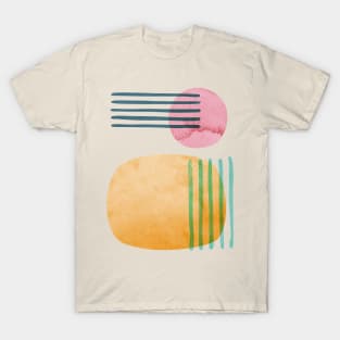 The Beach Abstract Geometric Overlap Acrylic Watercolor Shapes Painting T-Shirt